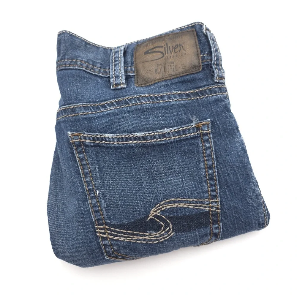 Silver Jeans Co Zac Men 32x30 Relaxed Straight Red Line Selvedge Denim M4408